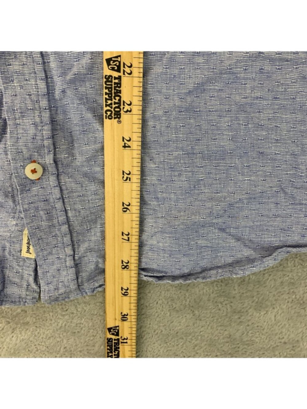 NWOT Weatherproof Vintage Men's XL Blue Washable Linen Blend Short Sleeve Shirt - Picture 6 of 10